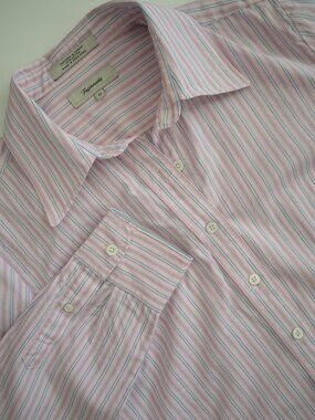 Faconnable Pink Stripe Button Down Shirt | M